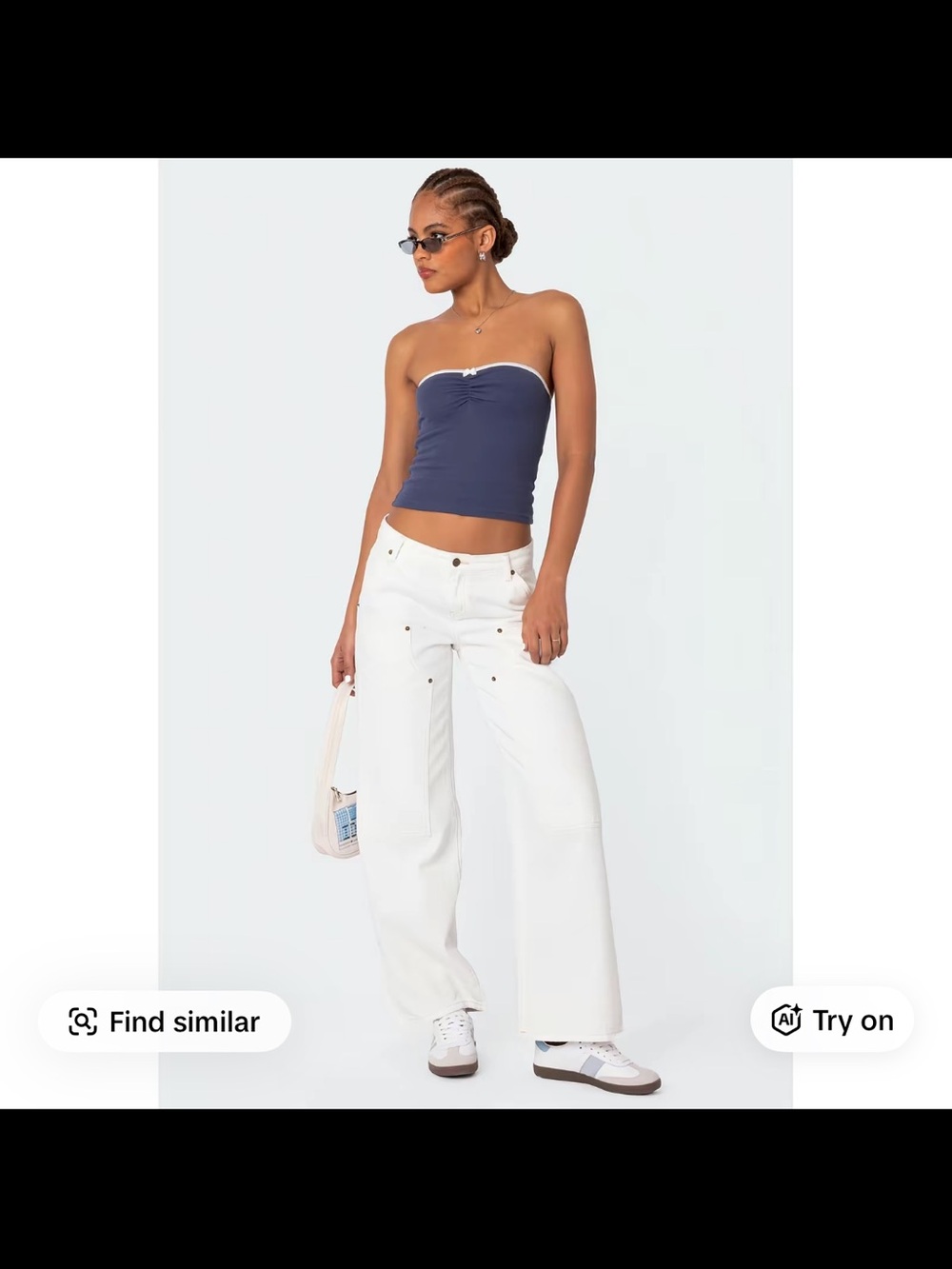 Edikted Straight Leg Jeans in White